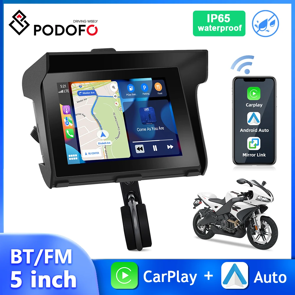 

Портативный монитор для мотоцикла Podofo, 5 дюймов, Android, IP65