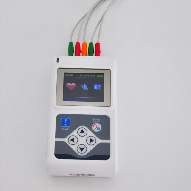 Contec Tlc5000 Dinâmico 12 Canais 12 chumbo 24 Horas Holter Ecg Dispositivo Portátil  Holter Ecg Máquina - AliExpress