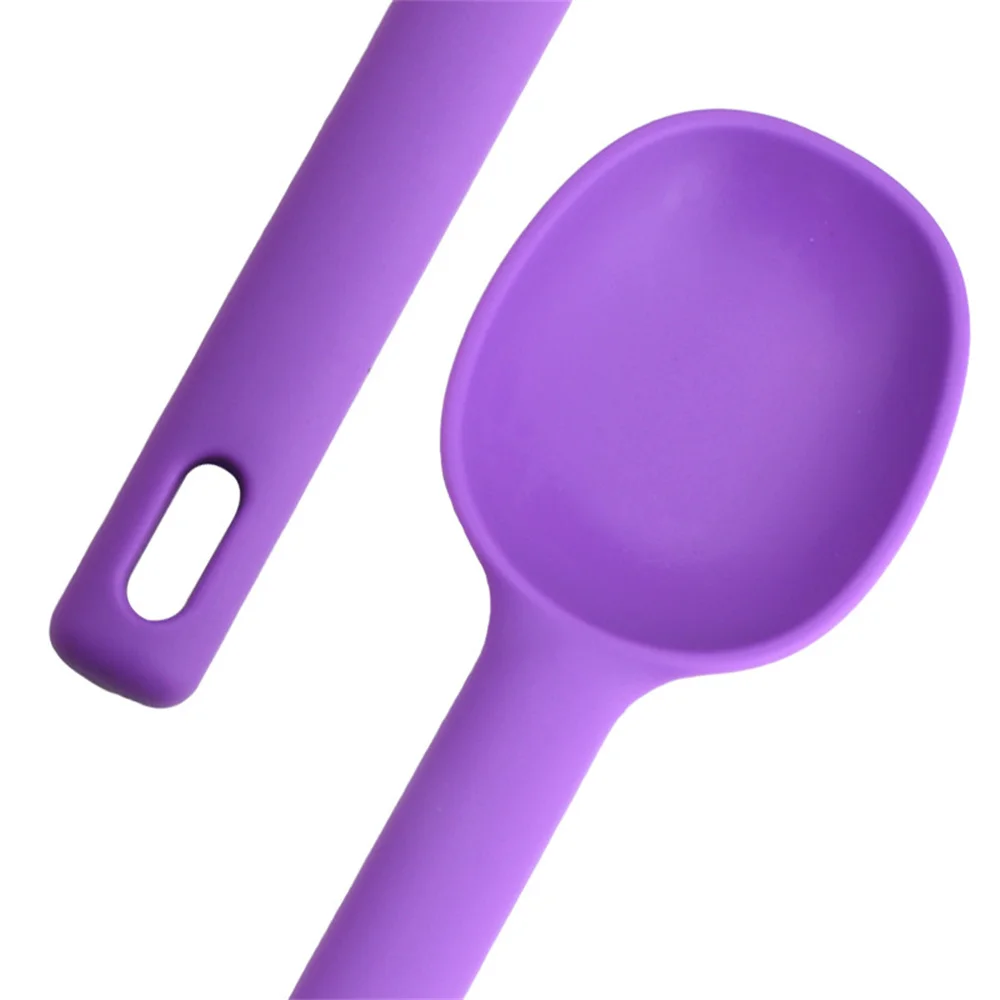 Silicone Spoon 1/2PCS Silicone Large Stirring Spoon Salad Spoon Cooking Seasoning Ice Cream Cake Kitchen Tool Silicone Kitchenware