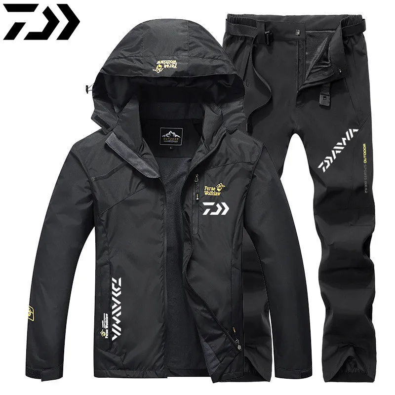 Daiwa 2024 New Spring Autumn Breathable Quick Dry Fishing Clothes  Waterproof Windproof Fishing Suit Set Hooded Fishing Jacket - AliExpress