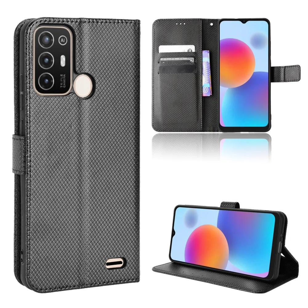 Per Zte Blade A52 Custodia Di Lusso Flip Diamond Pattern Skin Pu Custodia A Portafoglio In Pelle Per Zte Bladea52 A 52 Phone Bag