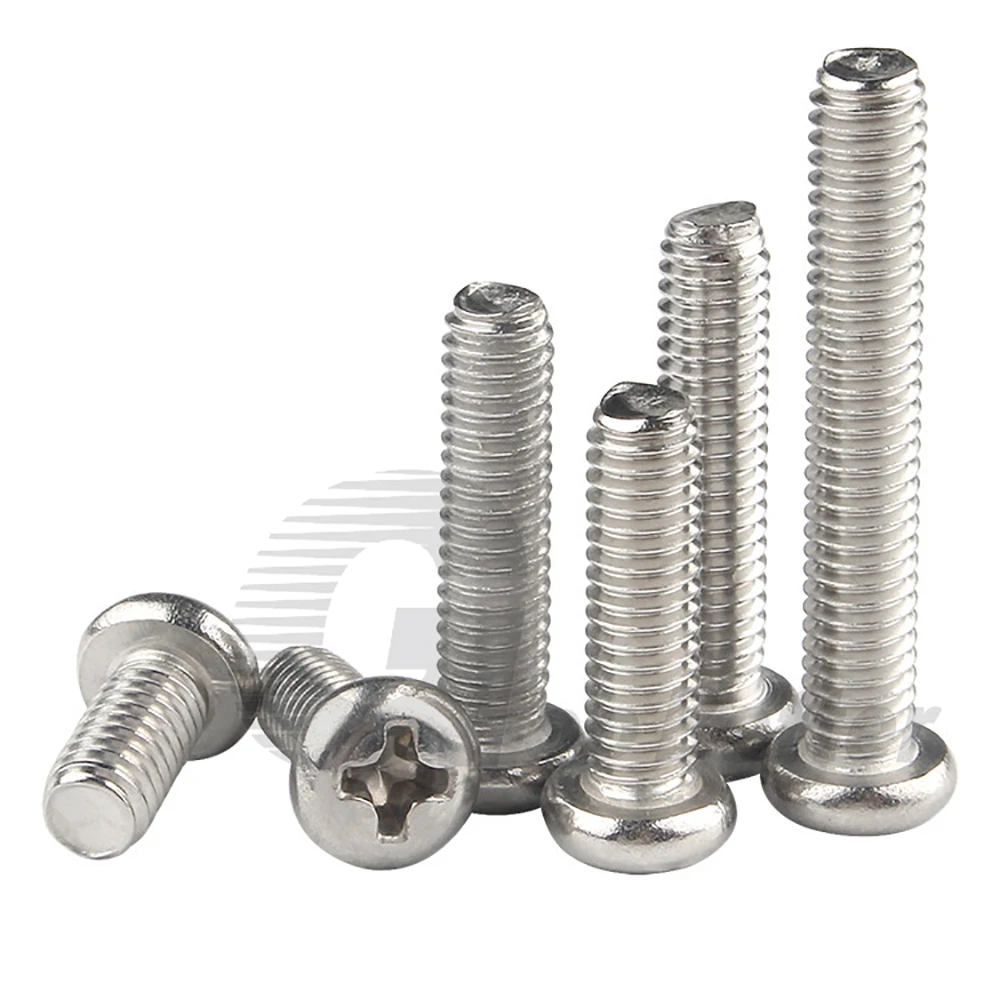 

Phillips Machine Screw M1 M1.2 M1.4 M1.6 M2 M2.5 M3.5 304 Stainless Steel Cross Recessed Round Head Screw Bolt For Switch Socket