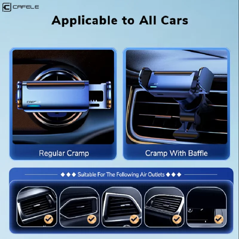 CAFELE 電話ホルダー 車の通気口クリップ用 [使いやすくブロックなし] 車用通気口電話マウント 車用車載携帯電話ホルダー iPhone 14 13 12 Samsu CAFELE ミニ自動車電話ホルダー車のエアベントクリップマウント 4.7-6.5 \"スマートフォン車ホルダー iPhone  用サムスン車スタンドブラケット - AliExpress
