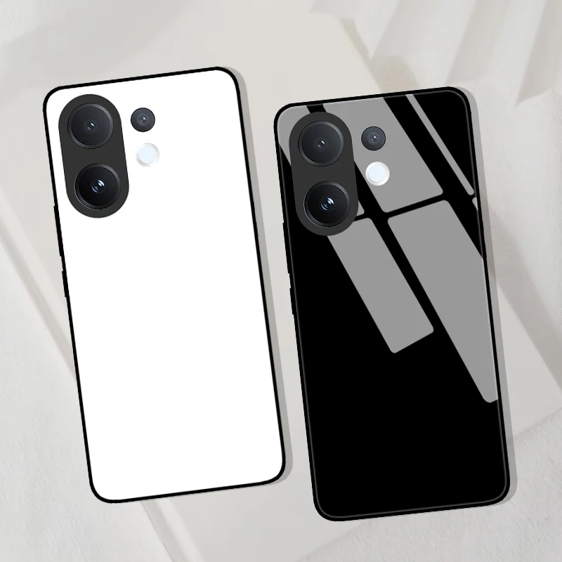Luxury Tempered Glass Phone Case with Hard PC Bumper