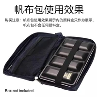 1PC Schmincke Portable Waterproof Paint Organizer Bag Art Supply Multi-purpose Canvas Storage Paintbrush Bag for Traval , Black 2