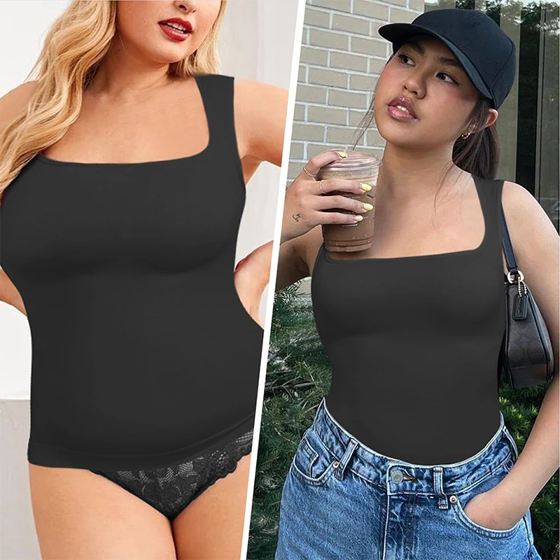 Canottiera da donna con controllo addominale, top a compressione senza