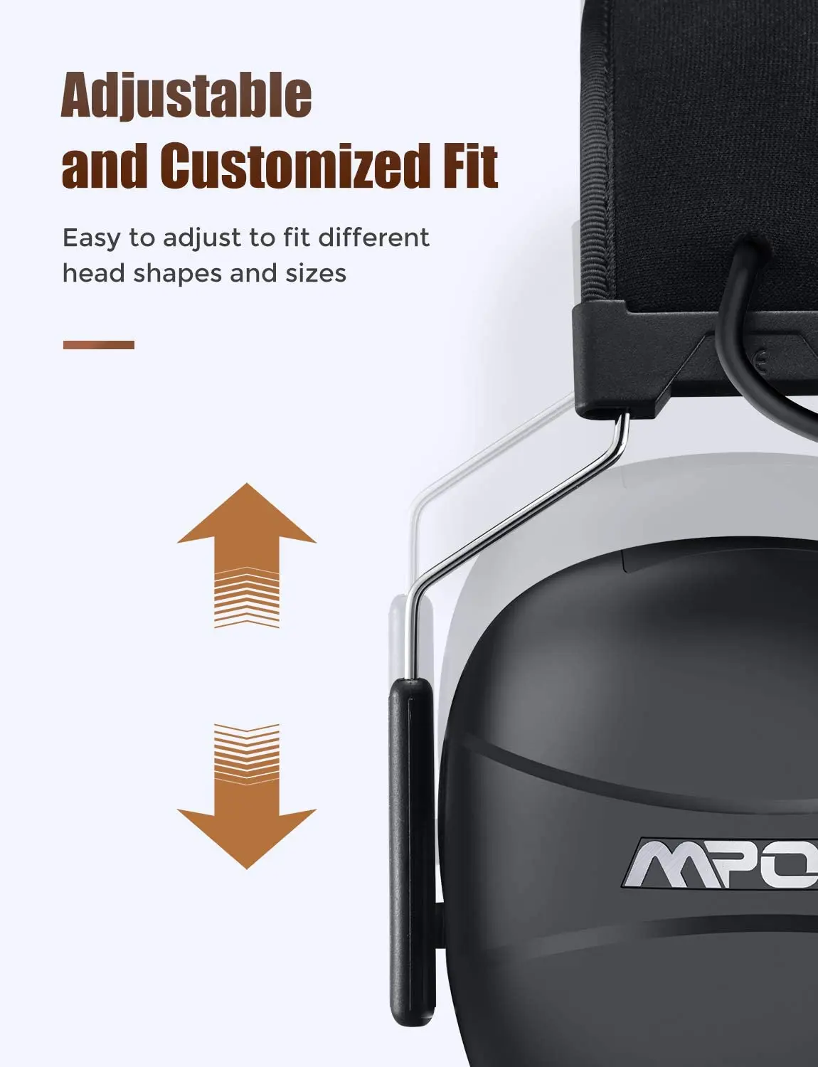 Mpow Bluetooth Ribillió Mérséklés Fül muffs vel microph AM/FM Rádióadó Fül Hallás védelem NRR 29db/ SNR 32db Ribillió Mérséklés