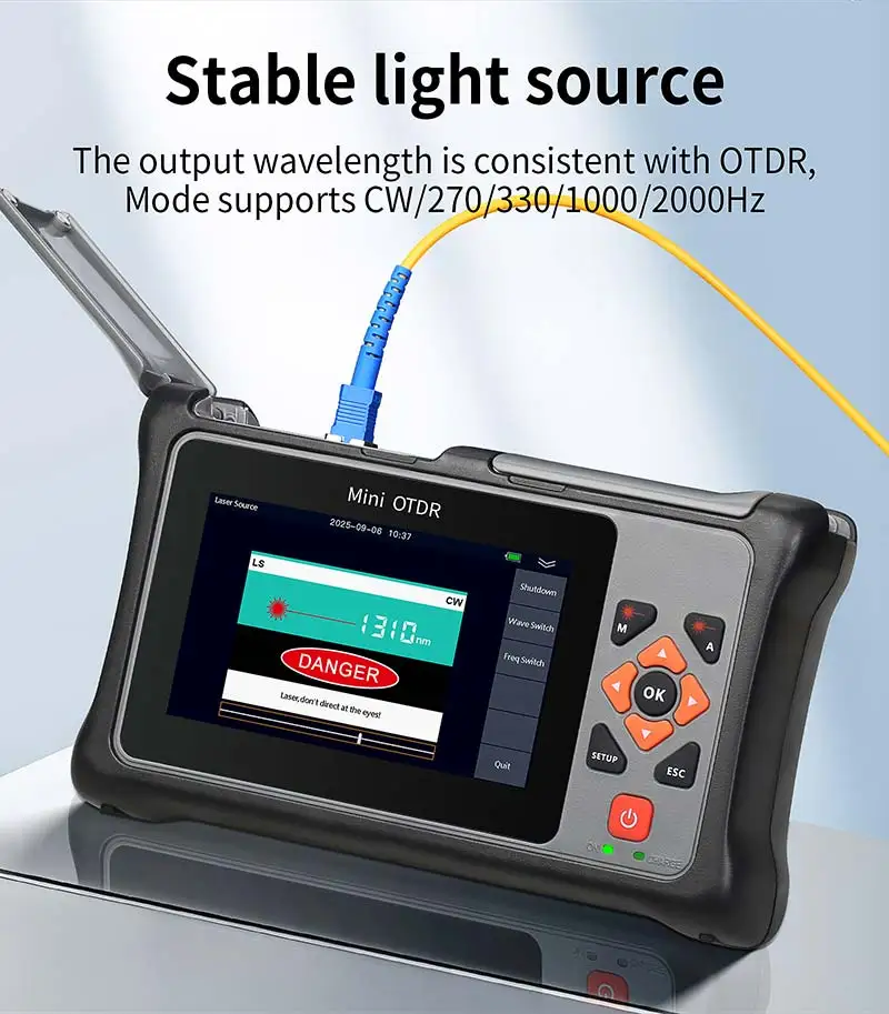 KP800 Mini-OTDR 100KM 1310/1550nm Fiber Optic Cable Tester Optical Time Domain R