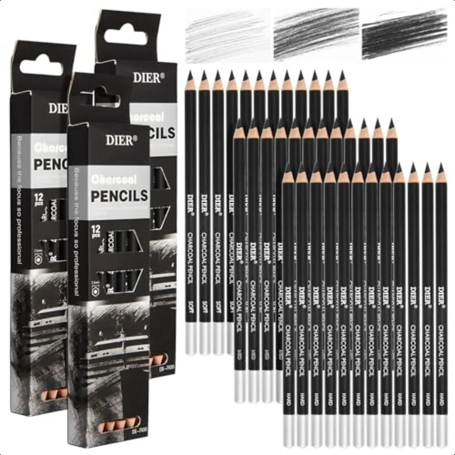 Professional Charcoal Pencils Set for Artists