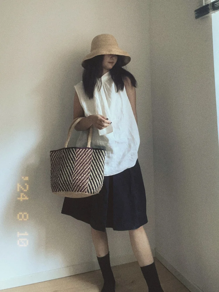 NEW 2025 Women's Classic Lafite Straw Woven Bag Women's Tote Bag Hand Woven Lazy Luxury Single Shoulder Underarm Bag