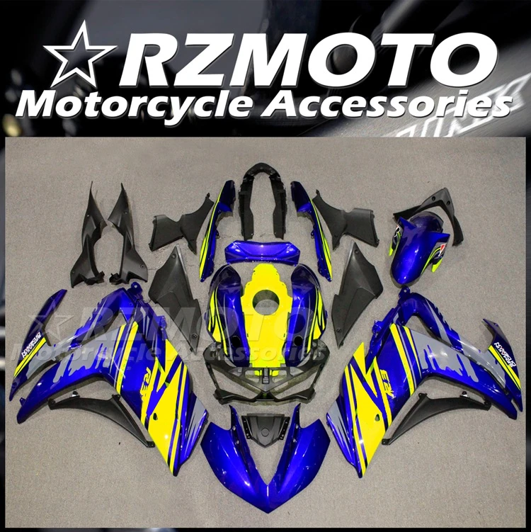 

Комплект обтекателей для мотоцикла из АБС-пластика, 4 подарка, подходит для YAMAHA YZF- R3 R25 2015 2016 2017 2018 15 16 17 18, комплект кузова синего и желтого цвета