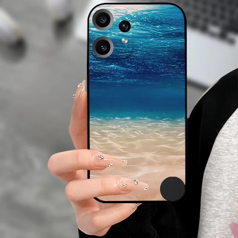Premium Soft TPU Silicone Back Cover with Camera Protector - Black Bumper Case