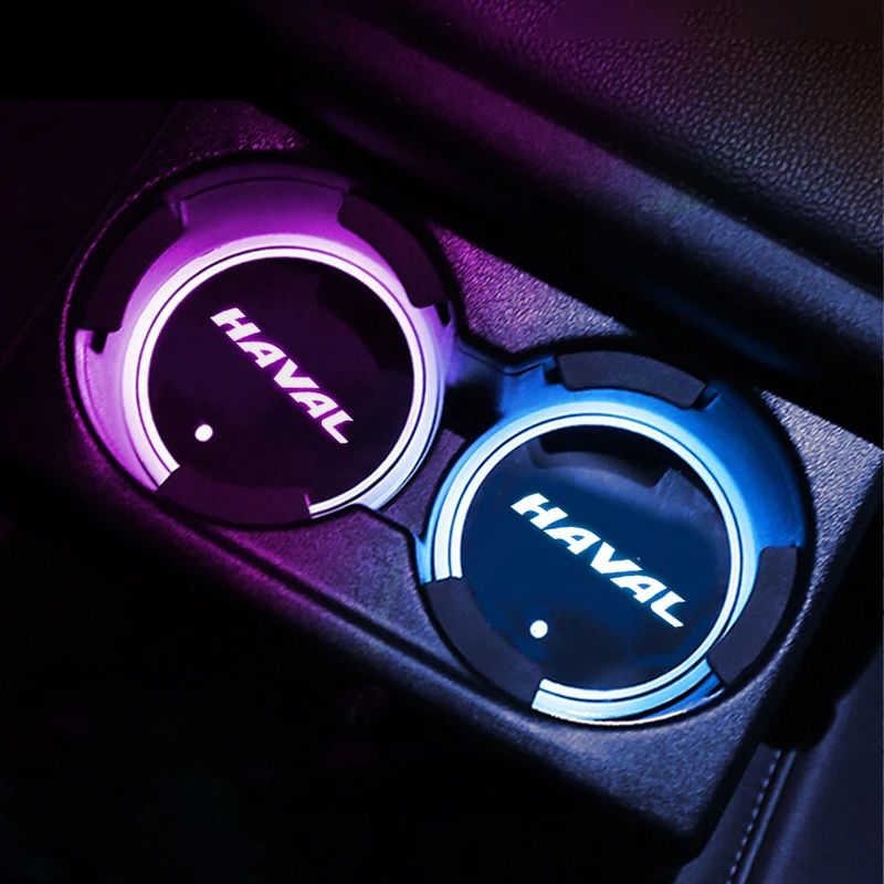 

Car LED Coasters 7 Color Luminous Cup Mat Styling Accessories For Haval Hover F7 F5 H1 H2 H3 H4 H5 H6 H7 H8 H9 2018 2019 2020