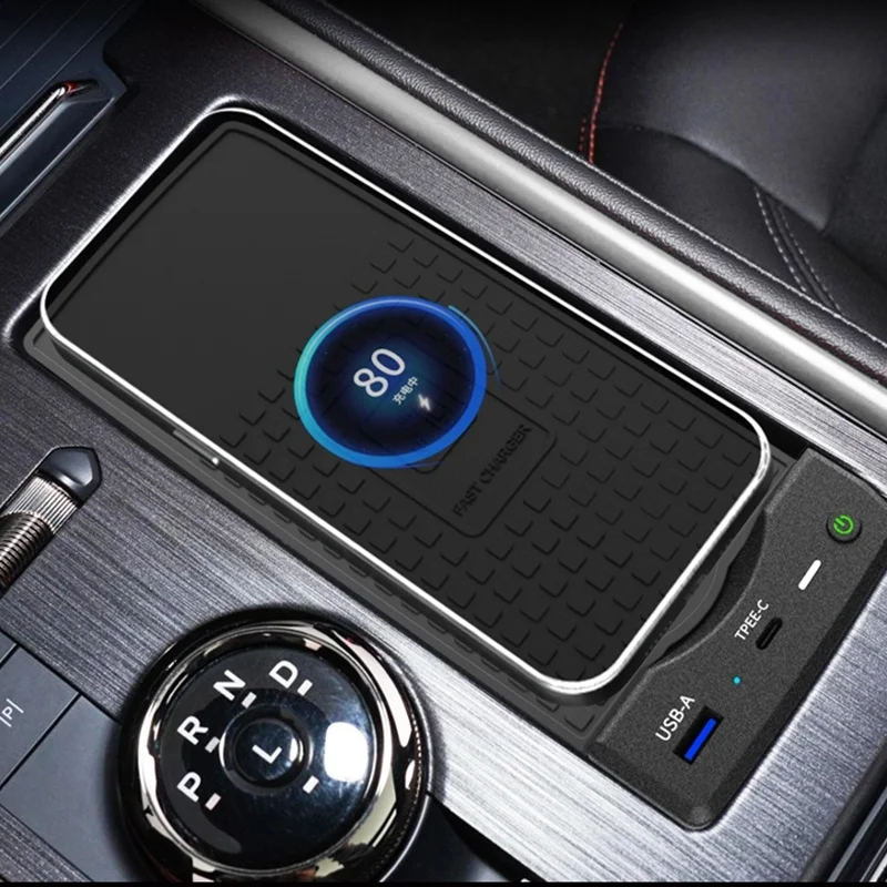 15W Car Wireless Charger for Ford EVOS/Mondeo 2022-2025 Anti-slip silicone Q-i Fast Charging Bracket Pad Mobile Phone Holder detail image 3