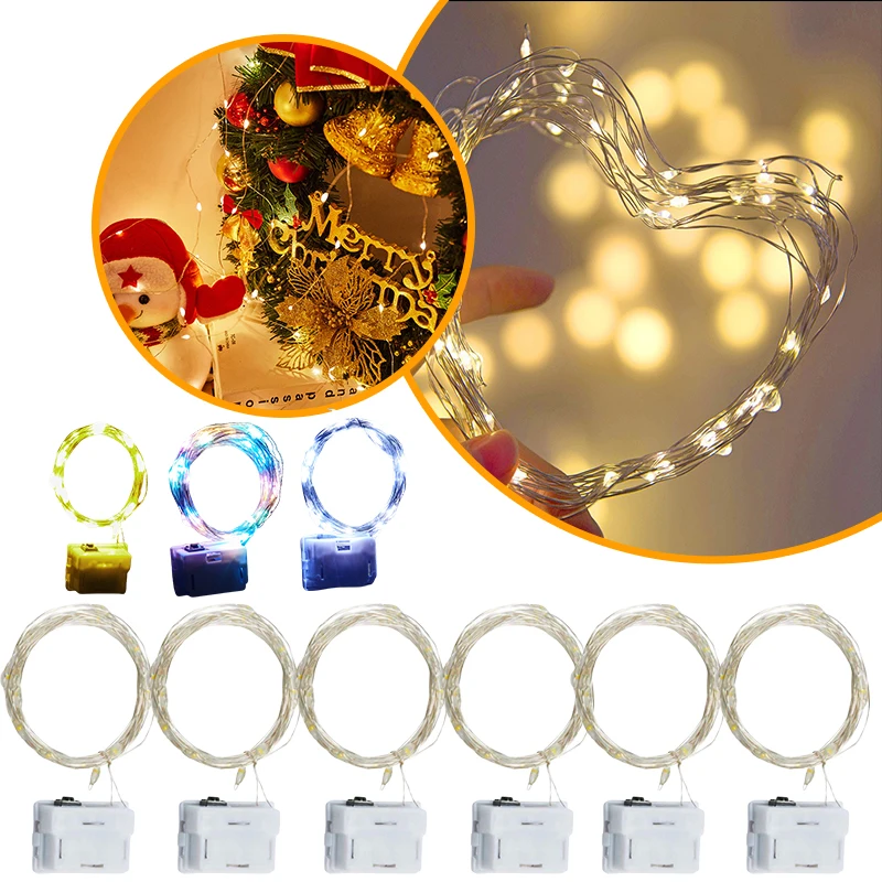 

1/6/10pcs Fairy Lights Copper Wire Led String Lights Outdoor Lamp Christmas Festoon Light New Year Wedding Party Home Decoration