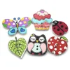 50PCS Mixed Apples Ladybug Buttons Wood 2 Holes Painted Ladybirds Cartoon Button Embellishments Scrapbooking Wooden Buttons 1