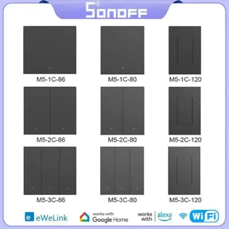 

Переключатель SONOFF M5 SwitchMan с поддержкой Wi-Fi, 80/86/120