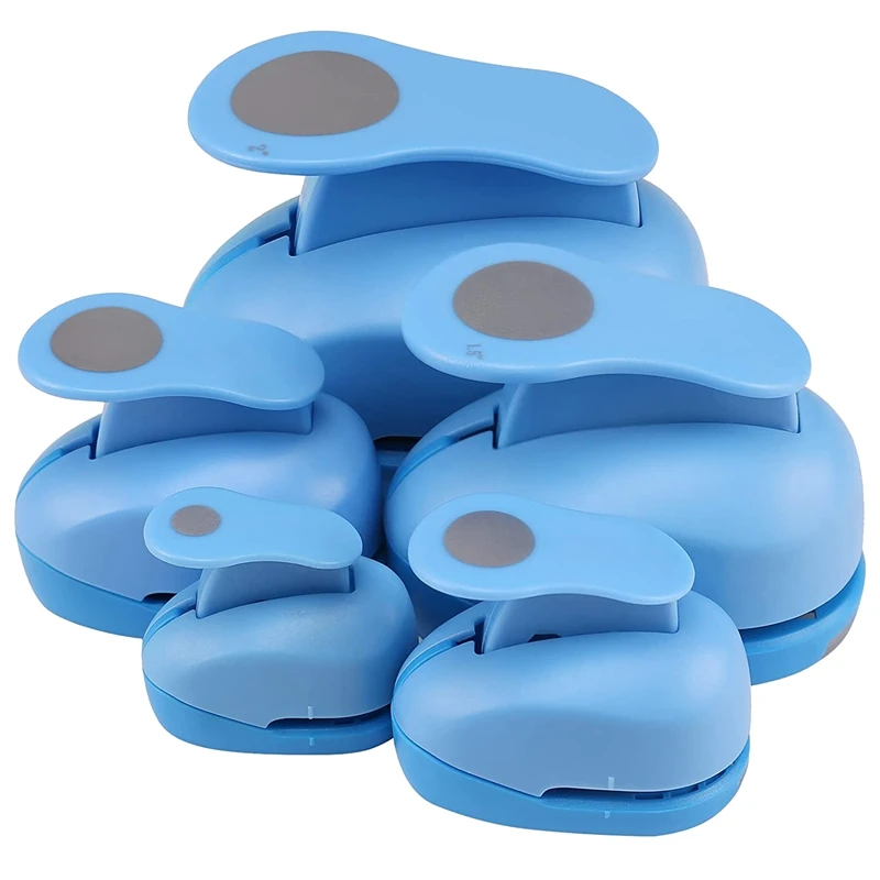 

Circle Paper Punch, 5 PCS Circle Punches For Paper Crafts, 5 Different Size Circle Hole Punch,Random Colors