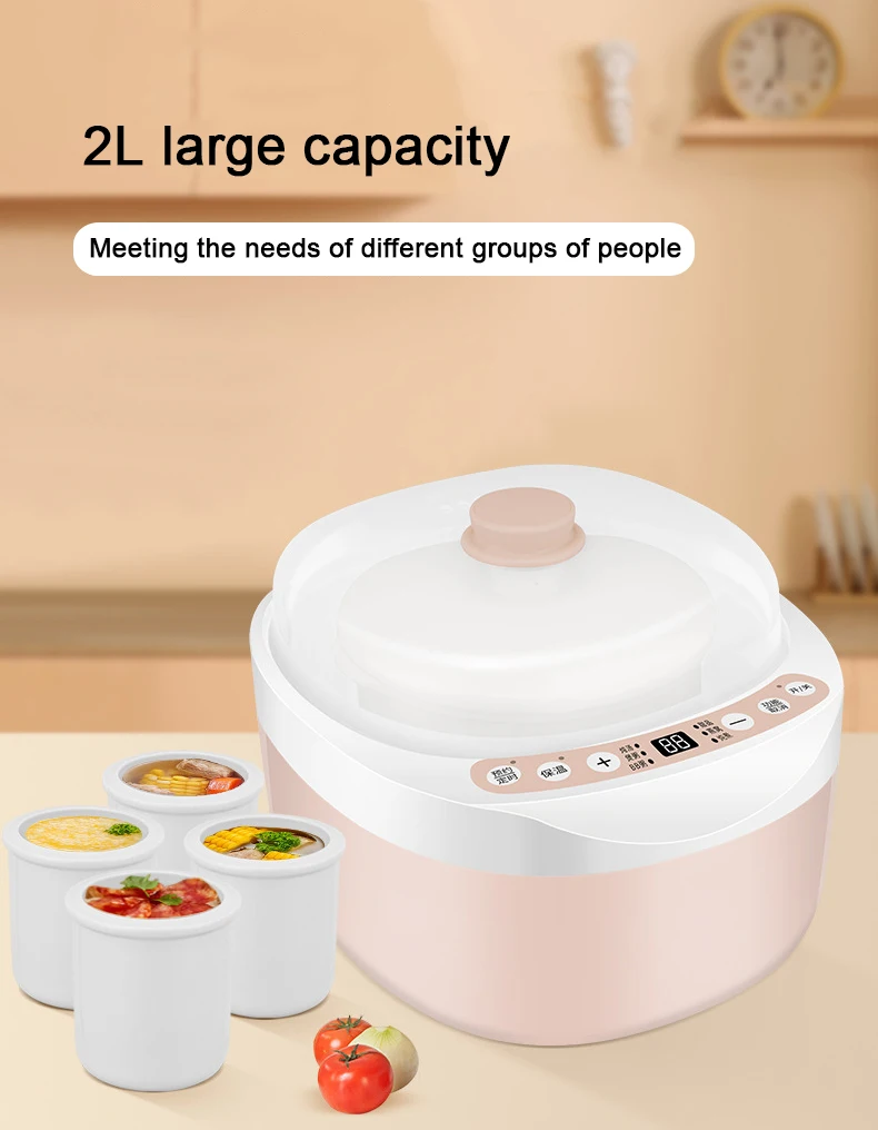 Description Picture 3 of itemDMWD Intelligent Slow Cookers Electric Timing Food Steamer 5 Liner 2L Ceramic Multifunctional Water Stewing Soup Porridge Pots