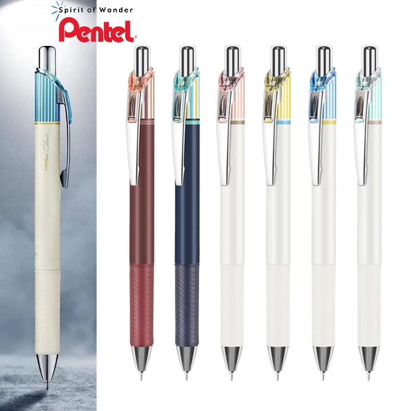 1 Pcs Pentel Gel Pen BLN75L Color Stripe Limited Edition ENERGEL Press Type Quick-drying Black Sign Pen 0.5mm Office Accessories