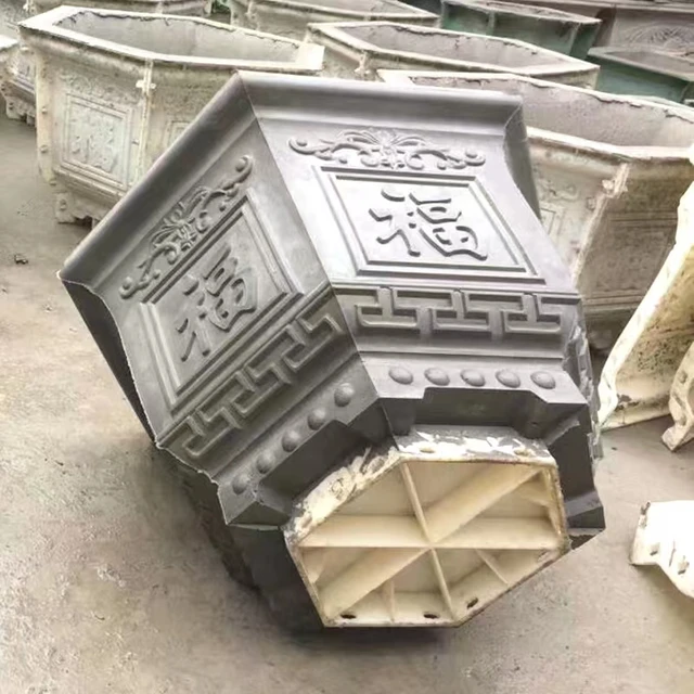 Cement Virág Edény Penész Hatszögletű Európai Stílus Vastag Bonsai Sáros Csiszolófelszerelés Műanyag Modell Római Oszlop Házi Készítésű - Image 3