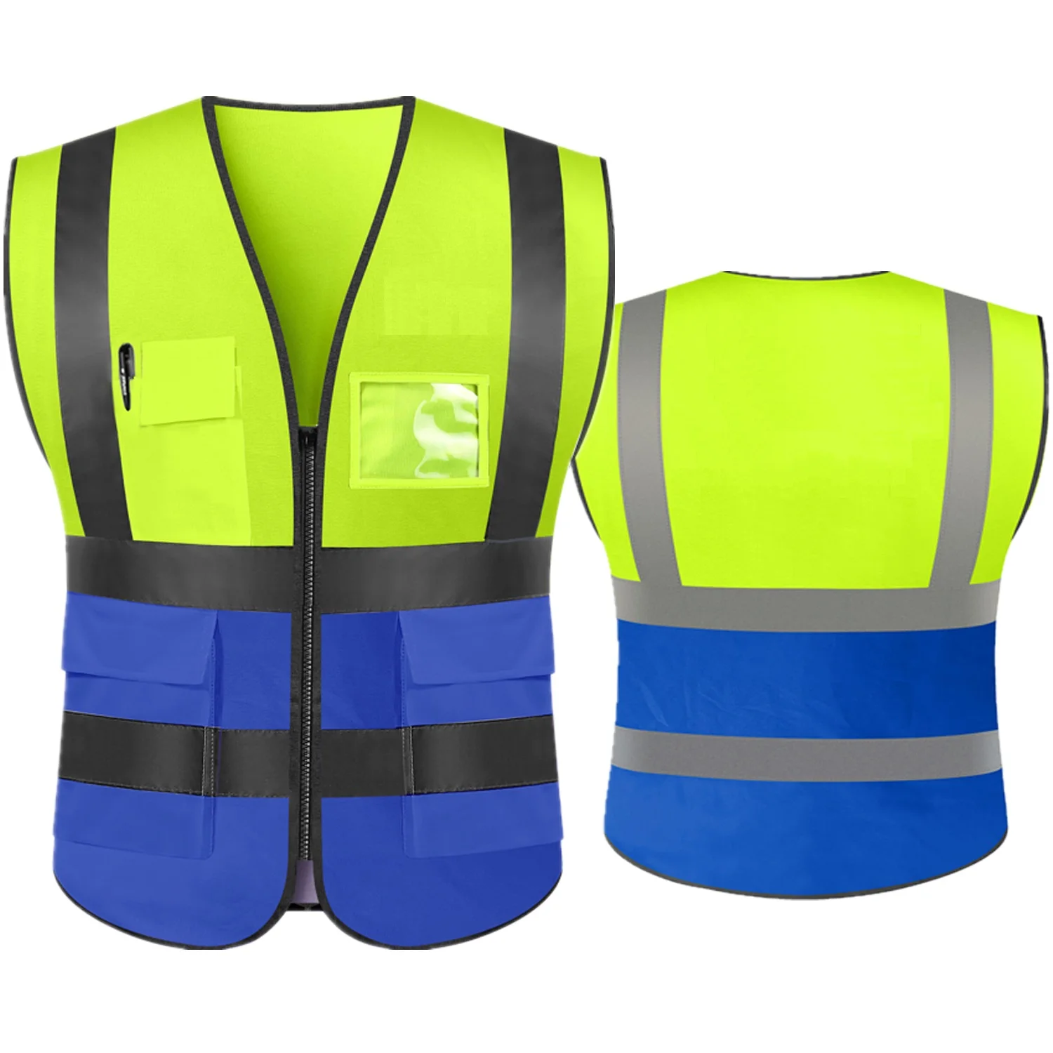 Breathable Reflective Vest Grid Type Multi-pocket for Traffic Railway Coal Miners Builders Running Sports Safety for Reflective Safety Vest