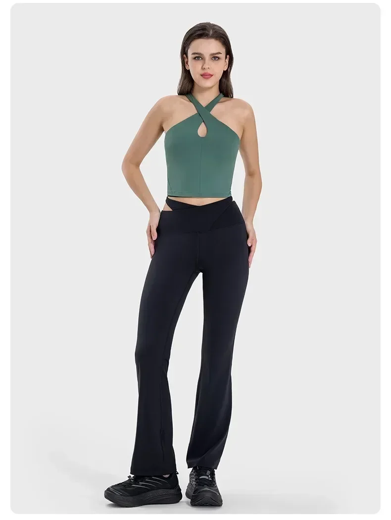 Lemon Mermaid Curve Creora Hyo Star Fabric Yoga Tank Detachable Chest Pad Sport Vest Cross Hanging Neck Pilates Workout Crop Top