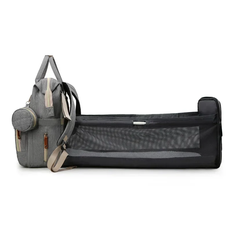 Multifunctional Mommy Bags Baby Bottle Insulation Storage Bags Diaper Organizer Mummy Backpack With Foldable Crib Soft Mattress
