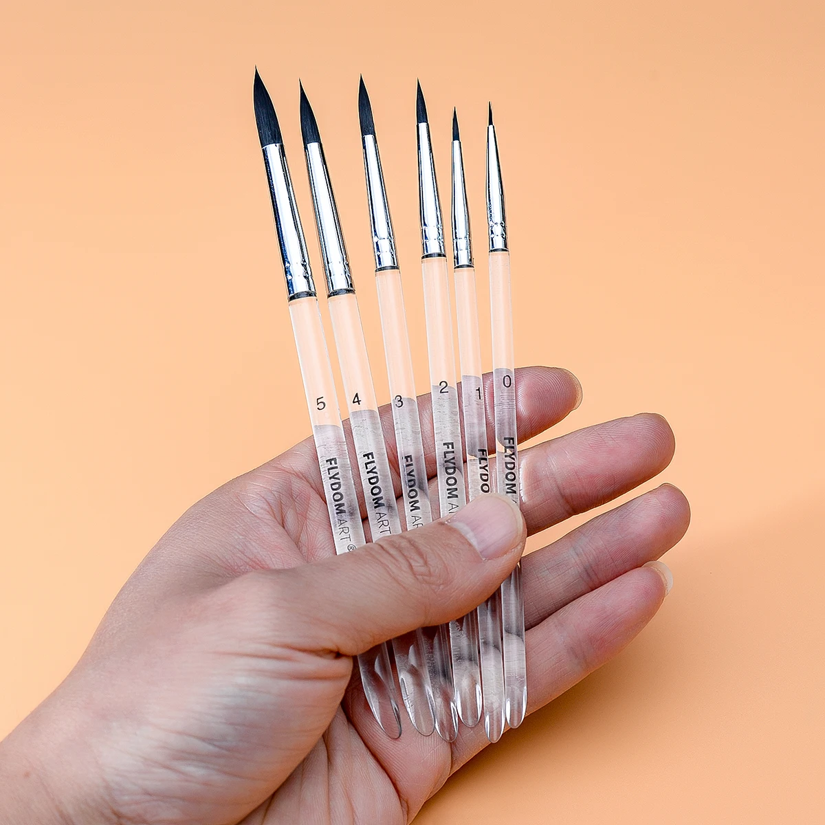Paint Brush 6 Pcs Watercolor Brush Set Transparent Pen Holder Nylon Hair Paint Brush Pen For Drawing Painting Round Pointed Art Supplies