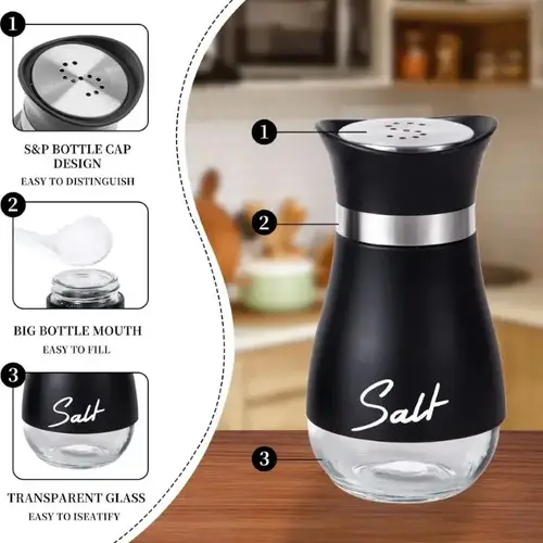 2pcs Seasoning Shaker Glass Bottles Spices Storage Barbecue Condiment Jar Salt Pepper Boxes For Kitchen Gadget Tools Organizer - Image 6