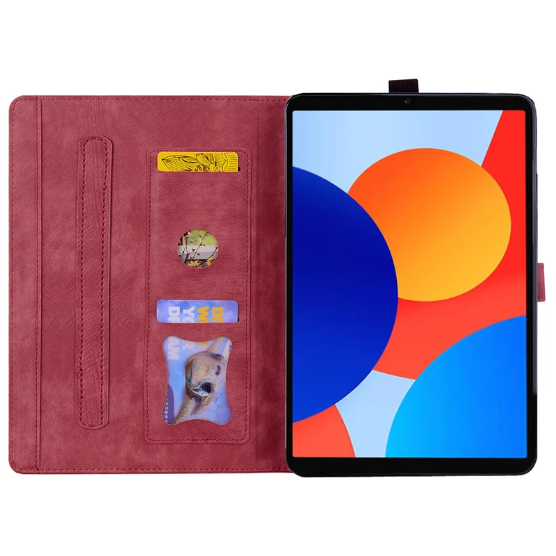 Embossed Flower Cat Wallet Flip Case for 8.7 Inch Tablet - Kids & Girls Edition