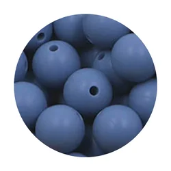 Silicone Round Focal Beads Set - DIY Jewelry Crafting Kit (50 pcs) - 9mm 50pcs (Powder blue)