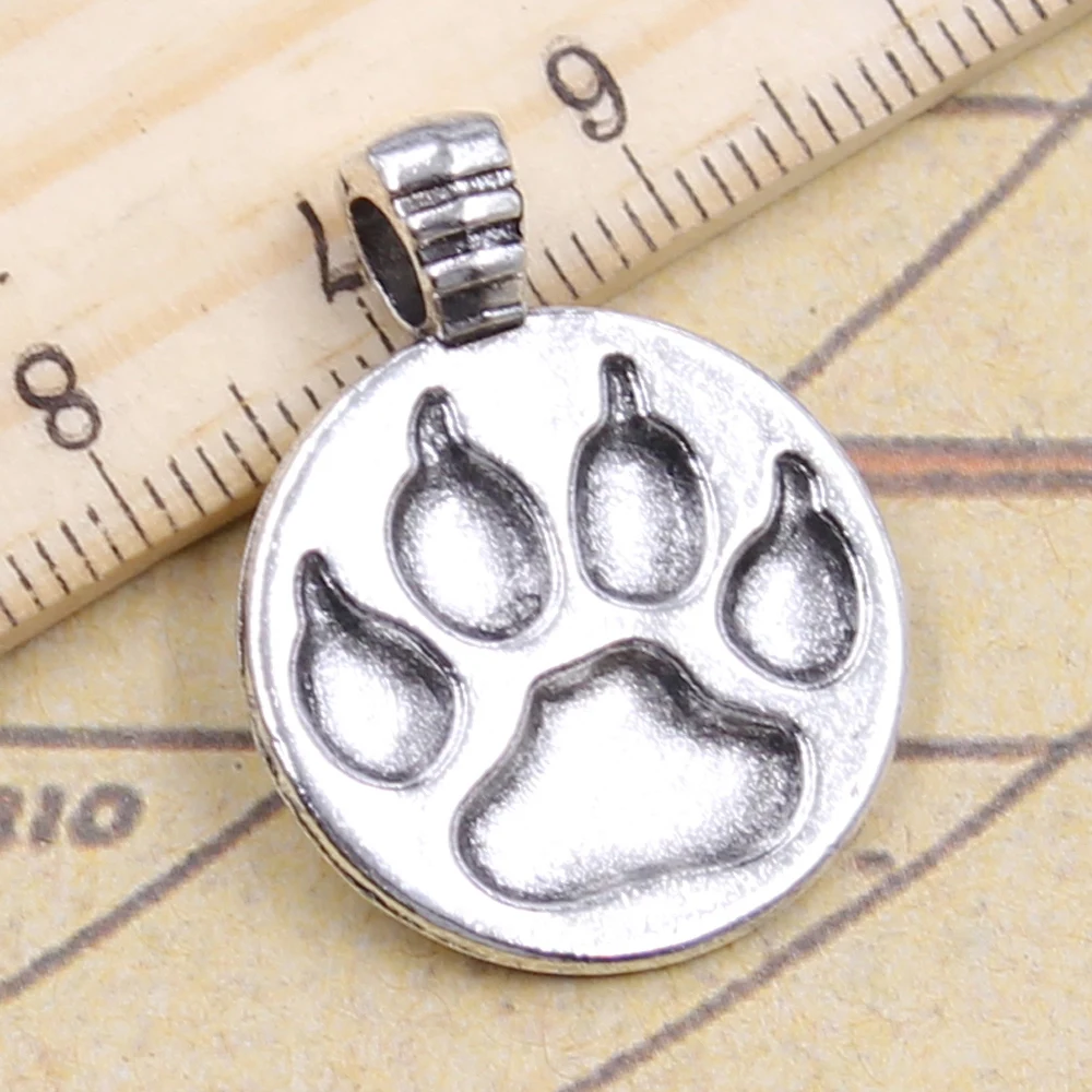 10 stücke Charms Hund Bär Katze Pfote 28x21mm tibetische Bronze Silber Farbe Anhänger antiken Schmuck machen DIY handgemachtes Handwerk