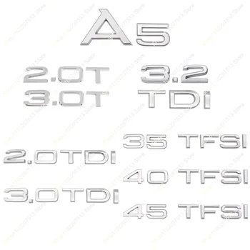 Emblema in ABS con Lettere 2.0T 3.0T TDI 2.0TDI 3.0TDI 35TFSI 40TFSI 45TFSI, Adesivo Logo per Portellone Posteriore Auto per Audi A5