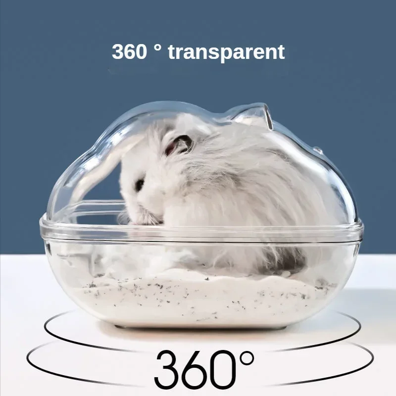 Hamster Toilet Hamster Mouse Golden Bear Pet Bathroom Cage Box Bath Sand Room Toy Acrylic Transparent House Small Pet Supply 2