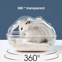 Hamster Toilet Hamster Mouse Golden Bear Pet Bathroom Cage Box Bath Sand Room Toy Acrylic Transparent House Small Pet Supply 2