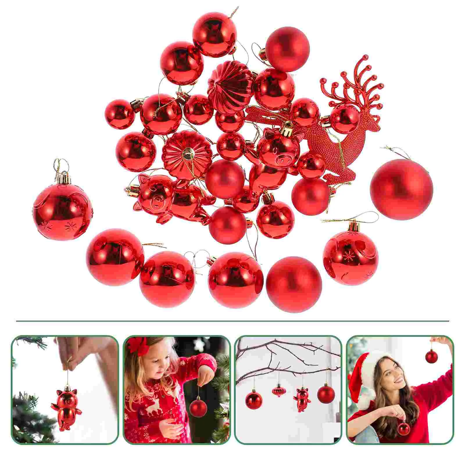 

30 Pcs Christmas Decorations Tree Ornaments Balls Party Accessories Xmas Hanging