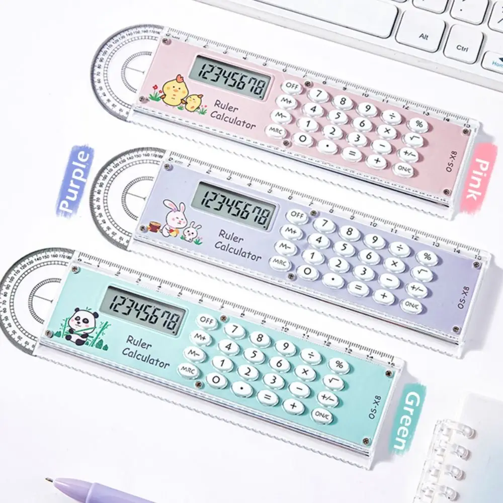 내구성이 뛰어난 3-in-1 각도기 내장 다기능 자 15cm 계산기 자 선물용