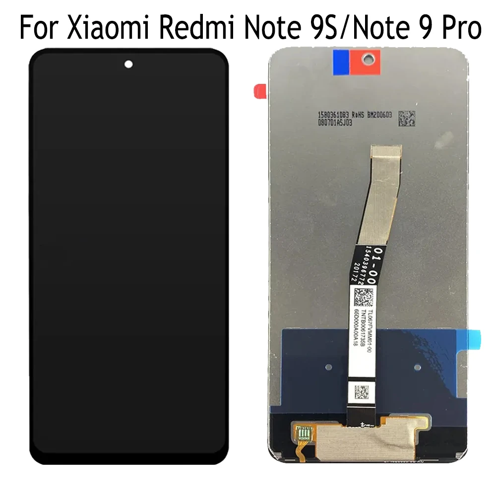  A-MIND Para Xiaomi Redmi Note 9 Pro/Redmi Note 9S 6.67  【Versión 4G】 Pantalla LCD Pantalla táctil Digitalizador Kit de reemplazo  de montaje completo, con protector de pantalla gratuito+herramientas  (negro) : Celulares