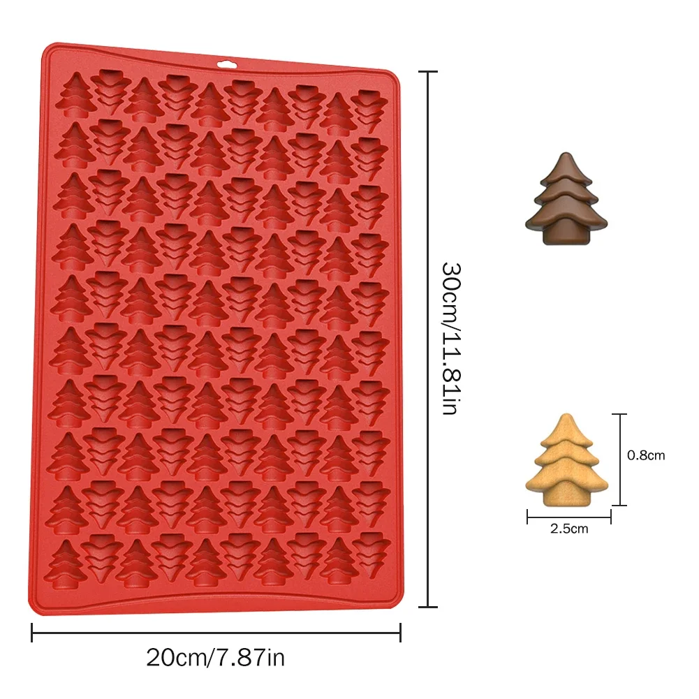 100-Gitter-Silikonform, antihaftbeschichtet, leicht zu lösen, DIY-Weihnachtsbaum, Türkei, Lebkuchenmann, Schokolade, Kekse, Totenkopf, Geisterform – Detail 9