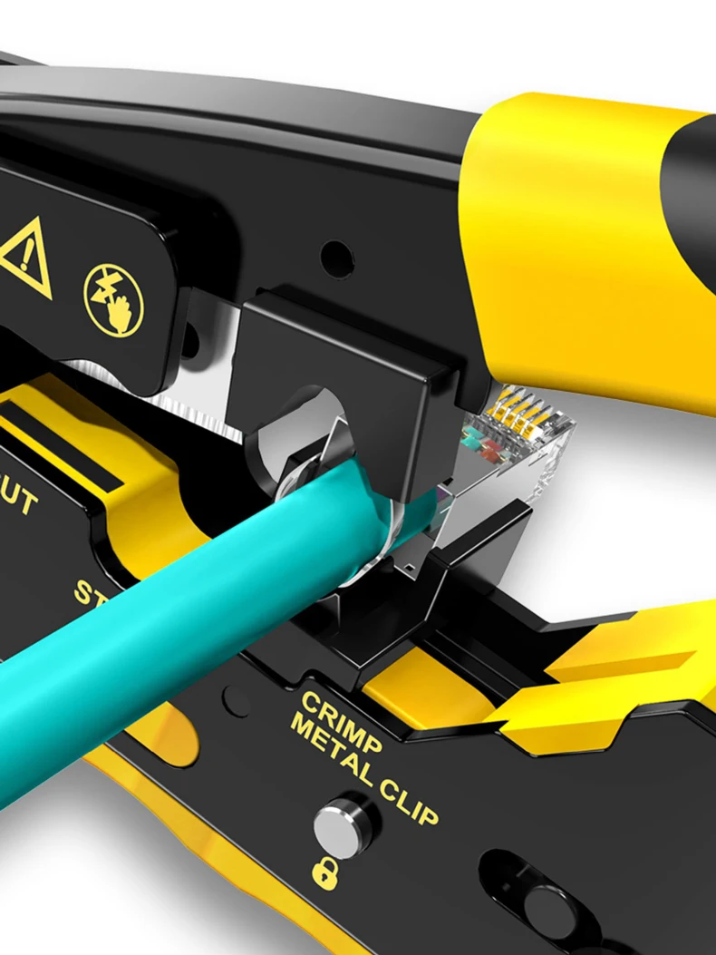 Zoerax Ethernet Crimping Tool Wire Cutter Crimper para Cat7 Cat6a Cat6 Cat5e Pass Through Conectores Rj45 - Imagem 2