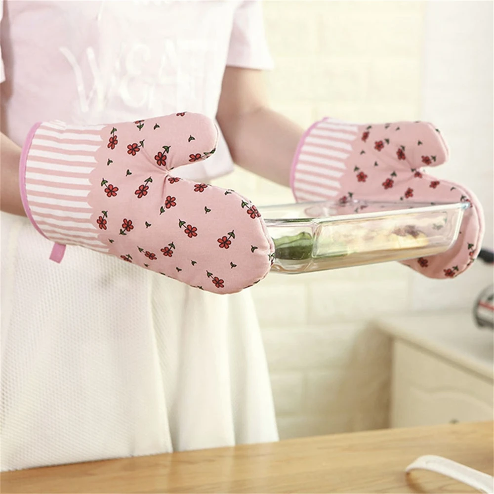 Microwave Oven Mitts Glove Fireproof Non Slip Oven Glove Heat Insulation Baking Cooking Tool Kitchen Barbecue Grilling