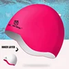 QUESHARK Adults Teens Silicone Waterproof Seamless 3D Elastic Swimming Cap Diving Swim Hat 2 Colors For 1 Cap Hair Protection 1