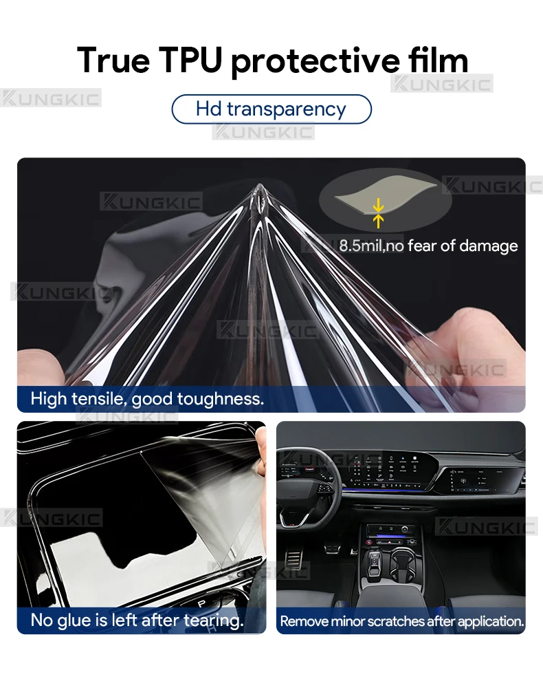 Für Audi A5 S5 2025 2026 Schutzfolie Zubehör Transparente TPU GPS-Navigations-Armaturenbrett Mittelkonsolen-Aufkleber LHD – Detail 4