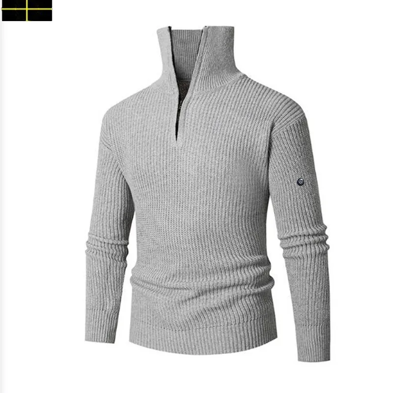 

Branded embroidery winter men's turtleneck sweater casual men's knitted sweater warm thickened men's pullover top