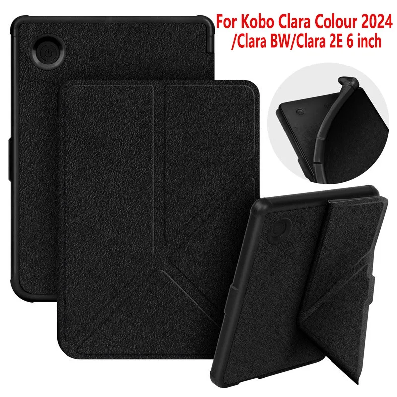 Enhanced Leather Smart Case with Auto Sleep for 6 E-Readers, TPU Back