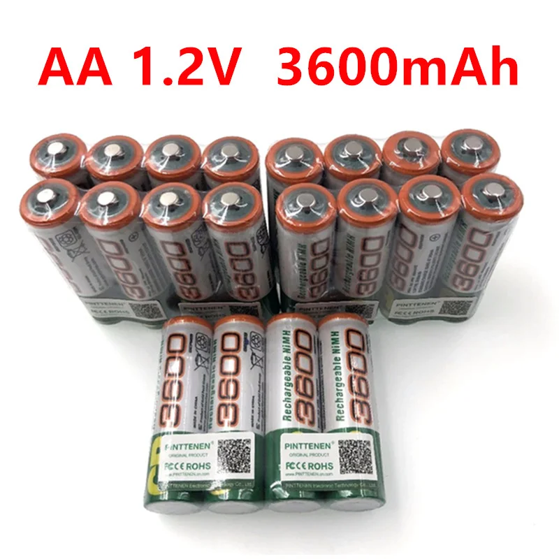 

1-24 Pieces AA Battery 1.2 v 3600 mah 2A Ni-Mh 3600 mah Batteries For Camera Watches Mice computer battery Accessories