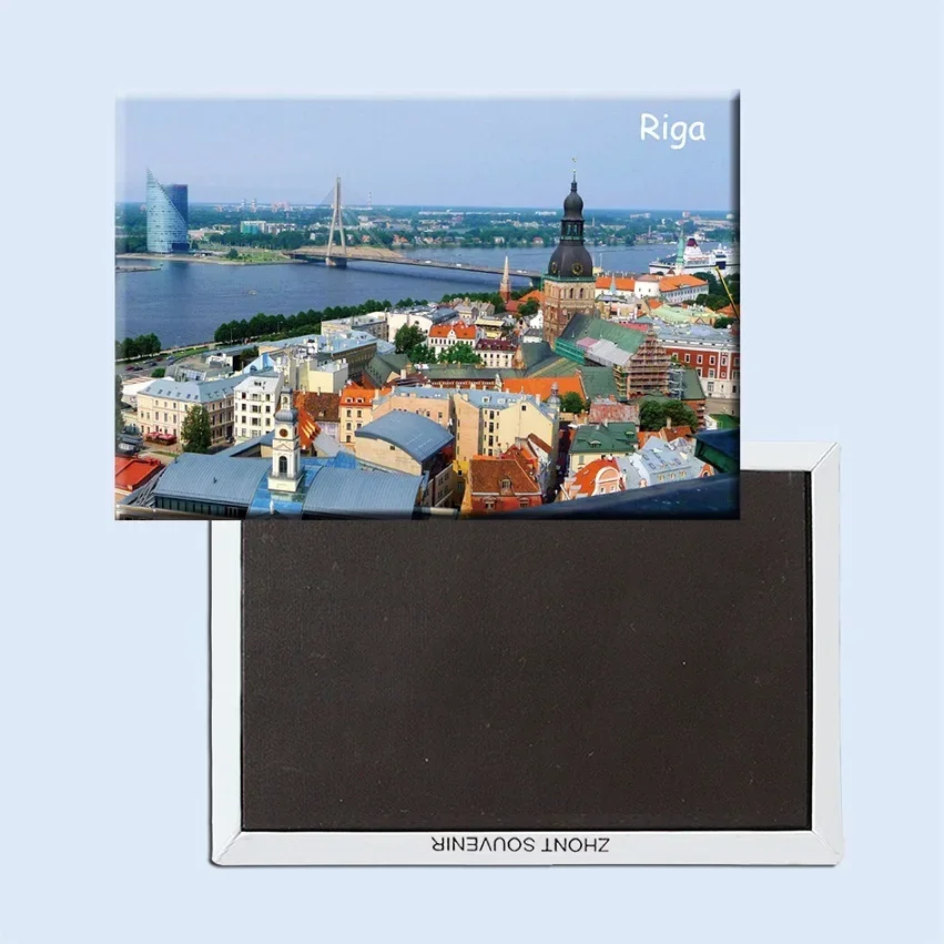 Latvia Riga Fridge Magnets Tourist Souvenir Magnets for Refrigerators 3d Resin Landmark Magnetic Stickers for Home Decoration