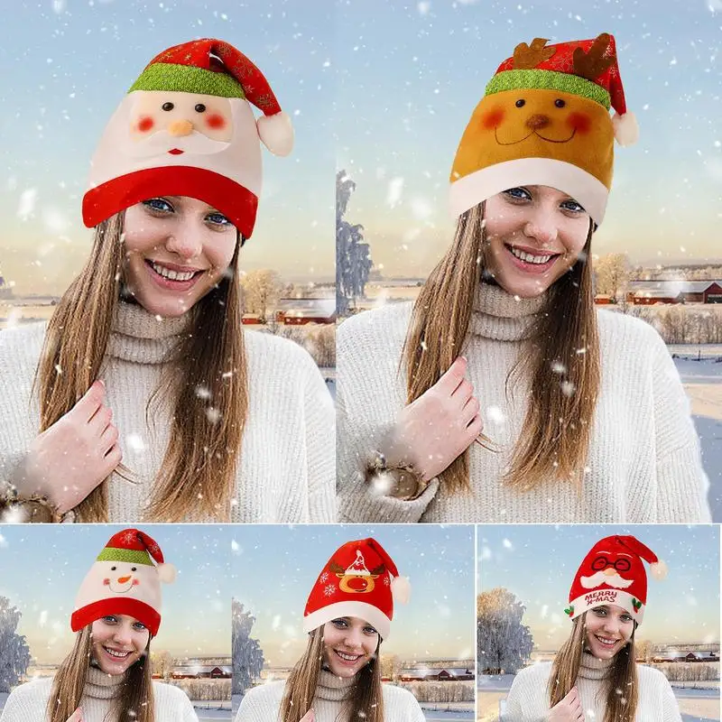 

Женская шляпа для детской вечеринки, милая Веселая шляпа Санта-Клауса, зимняя одежда, плюшевый костюм для вечеринки, новый год