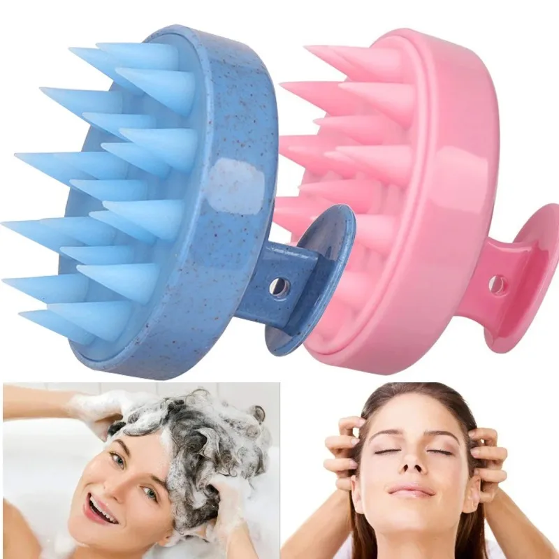 Silicone Scalp Scrubber Hair Shampoo Brush, Head Scrubber Hair Wash Brush Cleansing Dandruff Brush